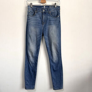 7 For All Mankind 7FAMK High Waist Ankle Gwenevere Skinny Jeans Size 26 Blue
